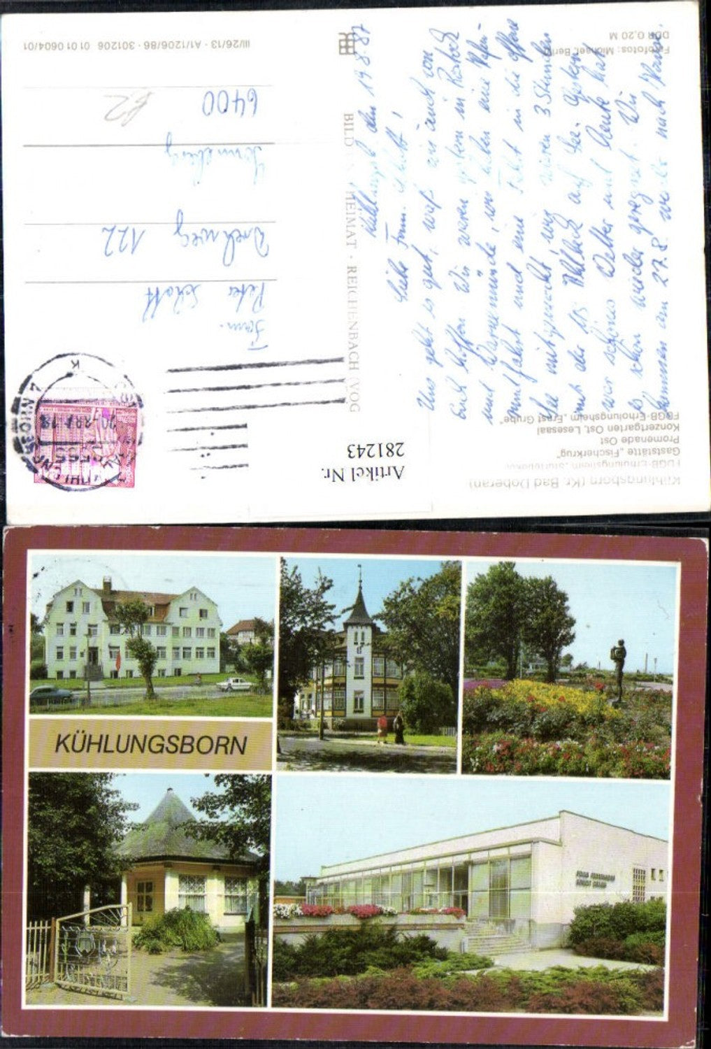 281243,Kühlungsborn FDGB-Erholungsheim Gaststätte Fischerkrug Promenade Konzertgarten Mehrbildkarte