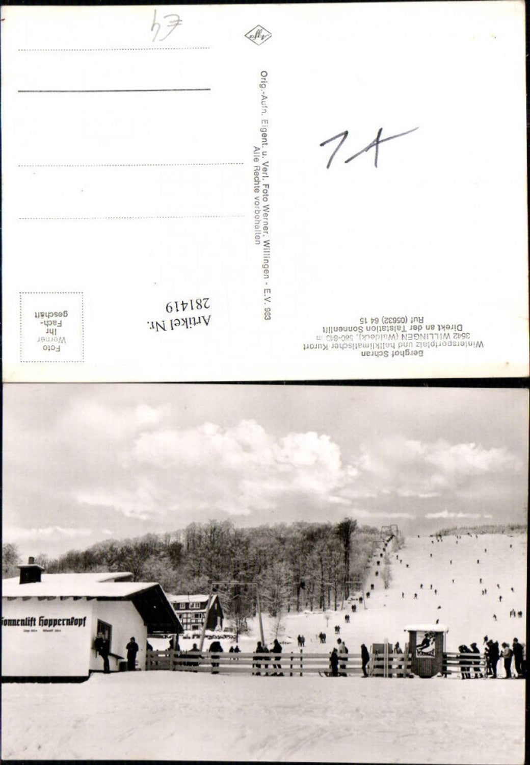 281419,Willingen Waldeck Berghof Schran Talstation Sonnenlift Winterbild