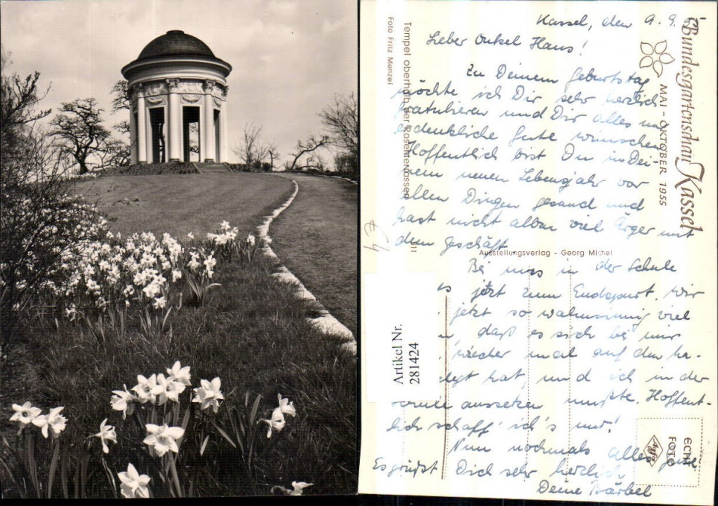 281424,Kassel Tempel oberhalb der Rosenterrasse Narzissen