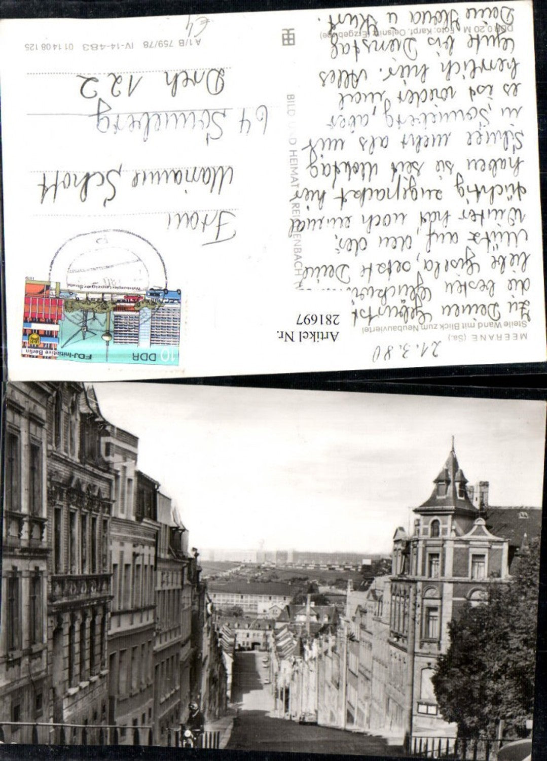 281697,Meerane Steile Wand m. Blick zum Neubauviertel Straßenansicht