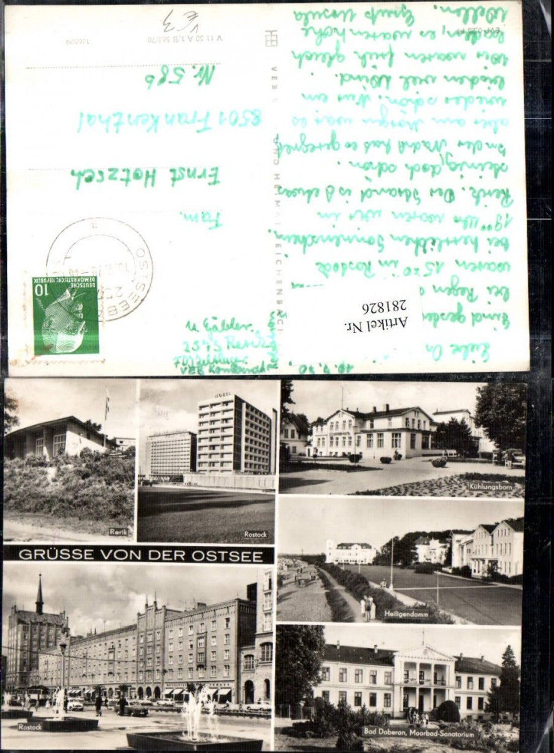 281826,Grüße von d. Ostsee Rerik Rostock Kühlungsborn Heiligendamm Bad Doberan Mehrbildkarte pub VEB