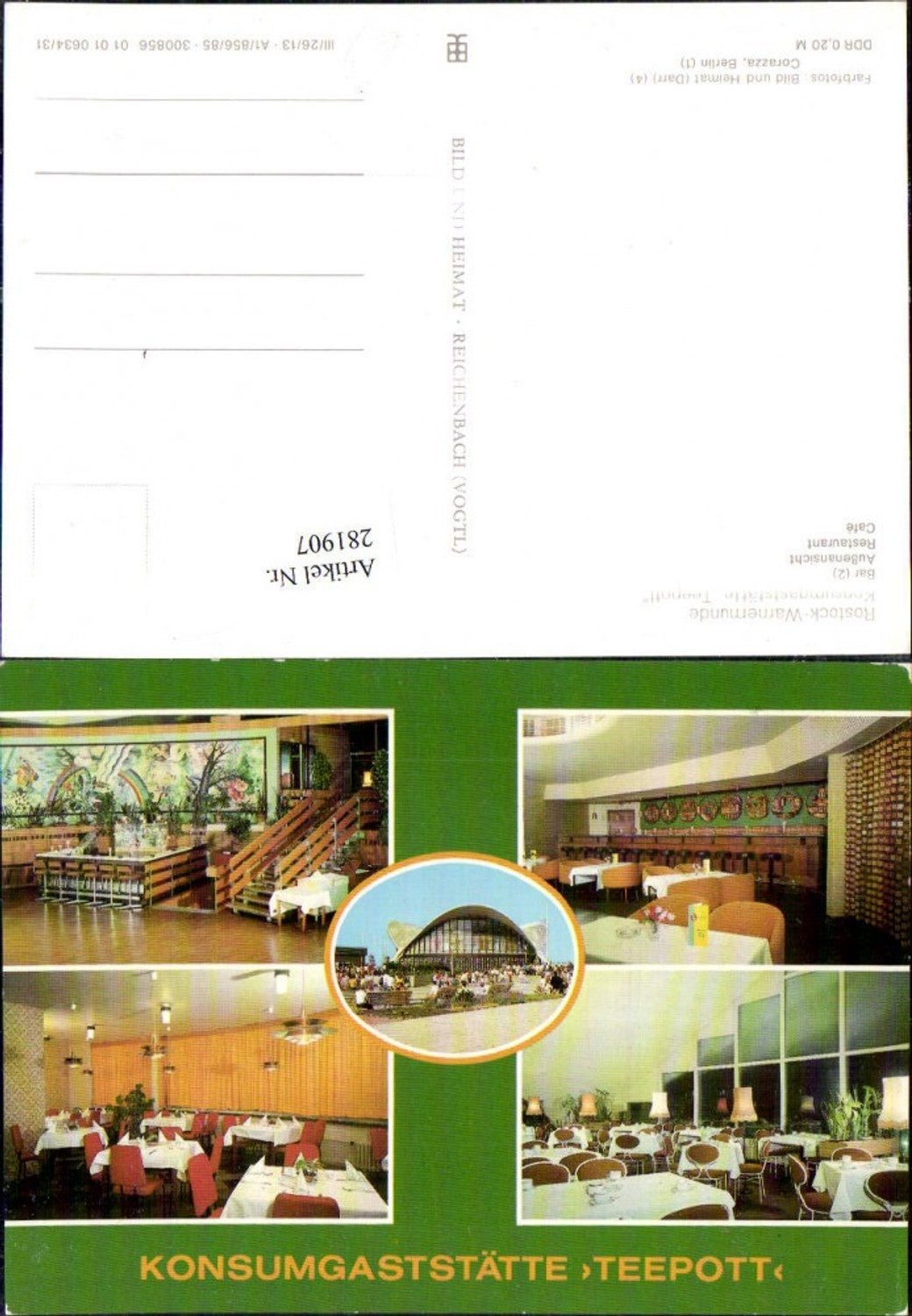 281907,Rostock Warnemünde Gaststätte Teepott Mehrbildkarte