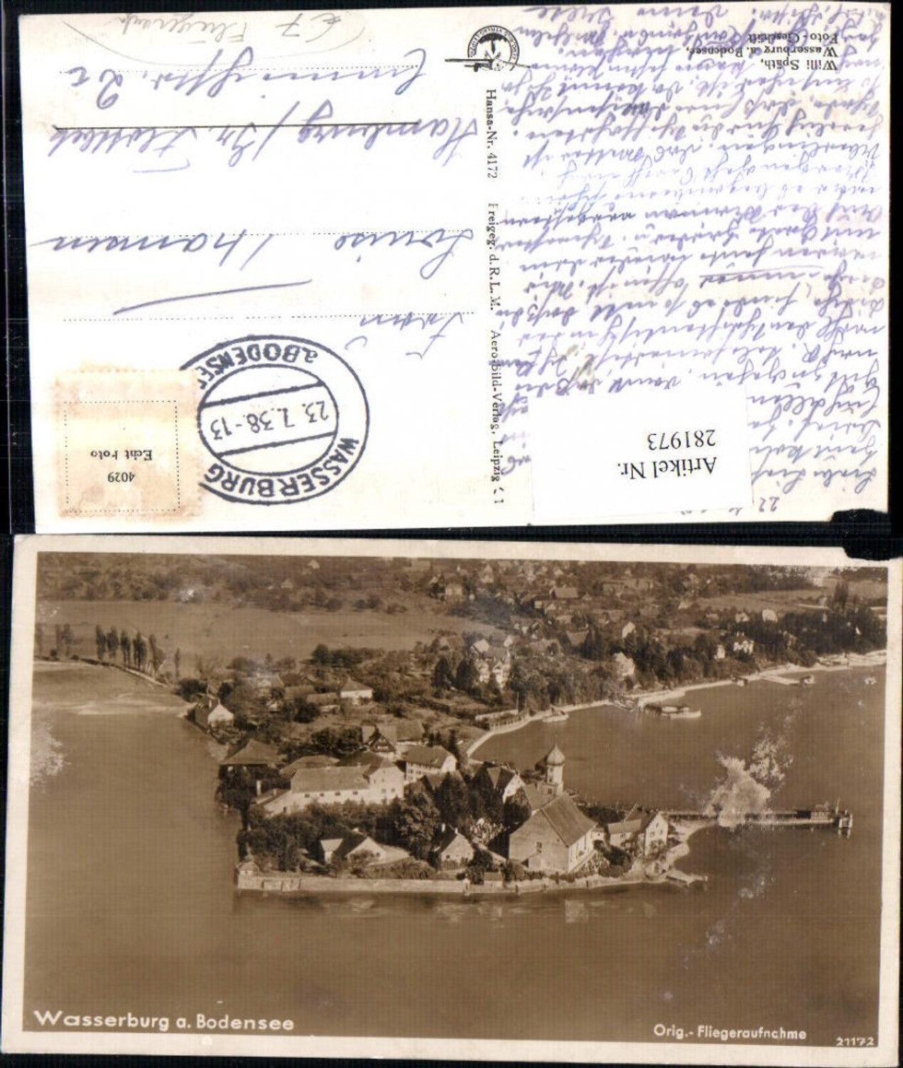 281973,Wasserburg am Bodensee Totale Fliegeraufnahme 21172