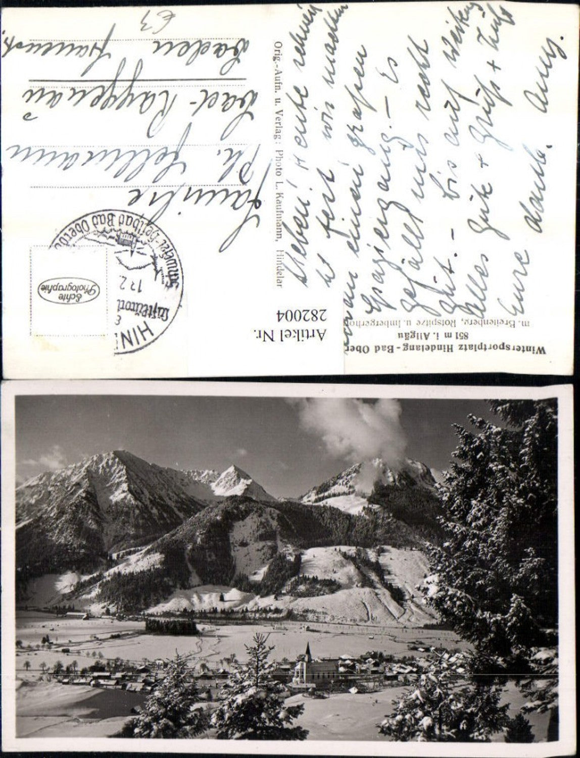 282004,Hindelang Bad Oberdorf Totale m. Breitenberg Rotspitze u. Imbergerhorn Bergkulisse Winterbild