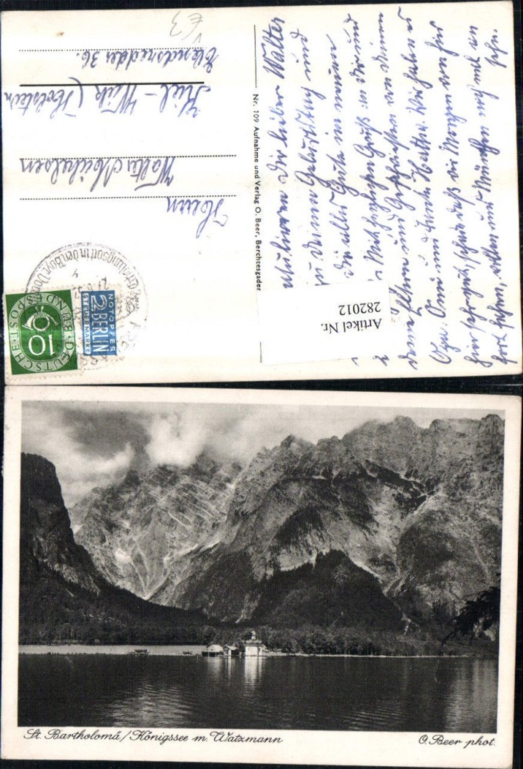 282012,St. Bartholomä am Königssee m. Watzmann Bergkulisse pub O. Beer 109