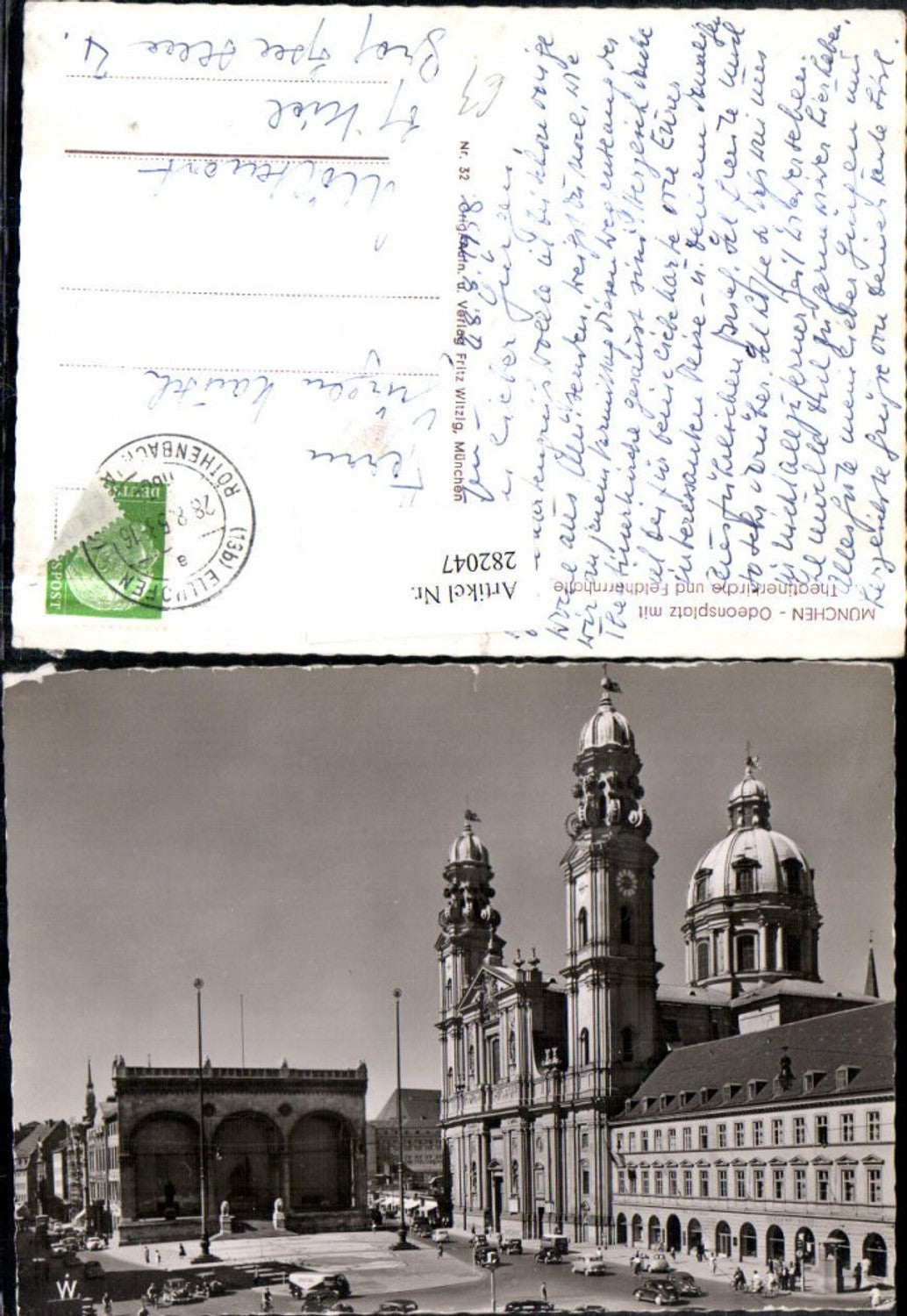 282047,München Odeonsplatz m. Theatinerkirche u. Feldherrnhalle