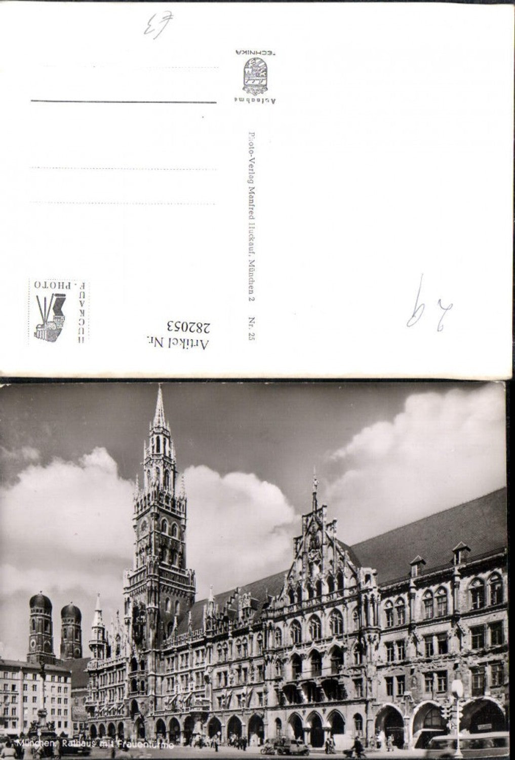 282053,München Rathaus m. Frauenkirche Kirchentürme