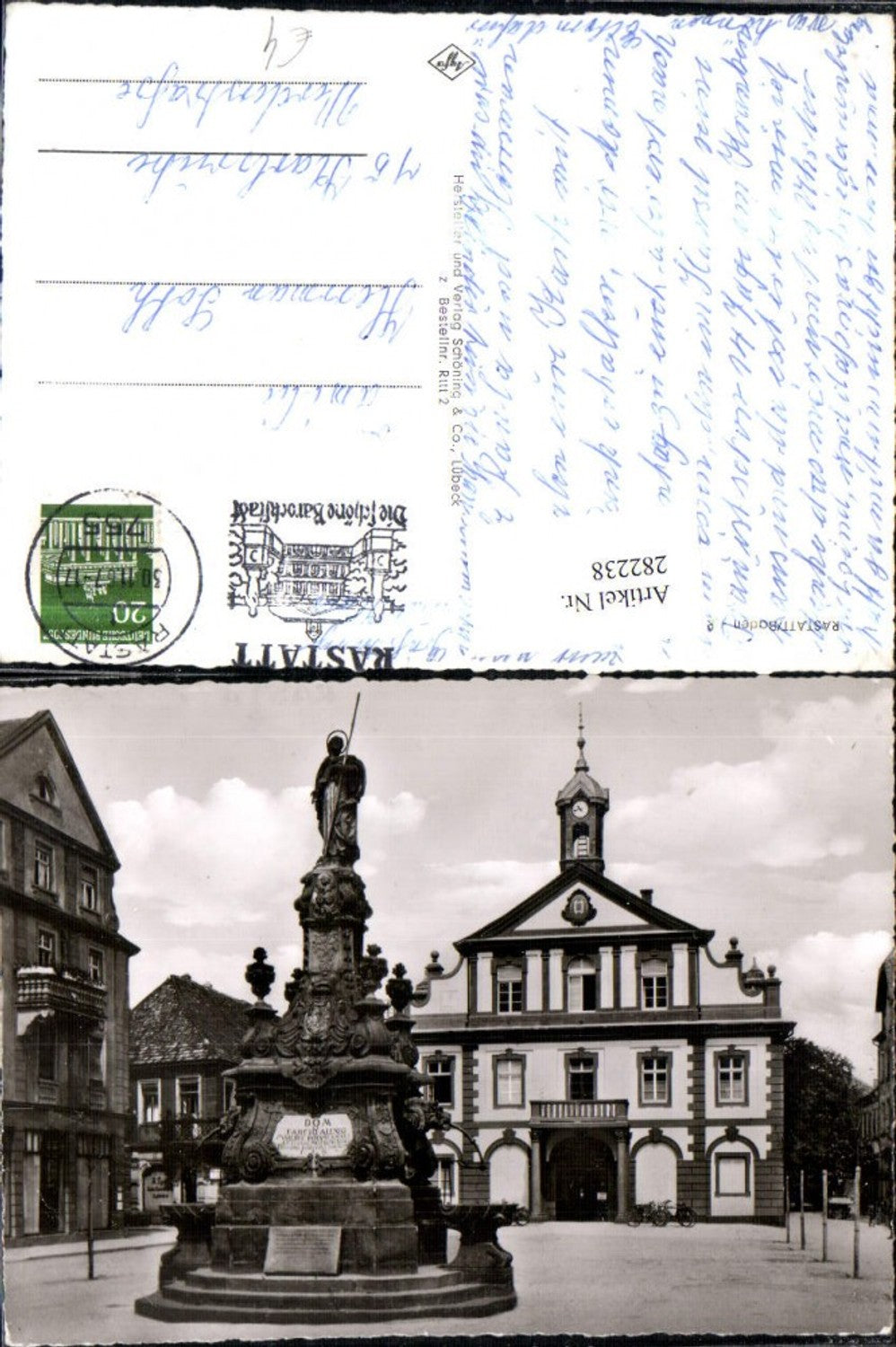 282238,Rastatt Baden Rathaus Brunnen