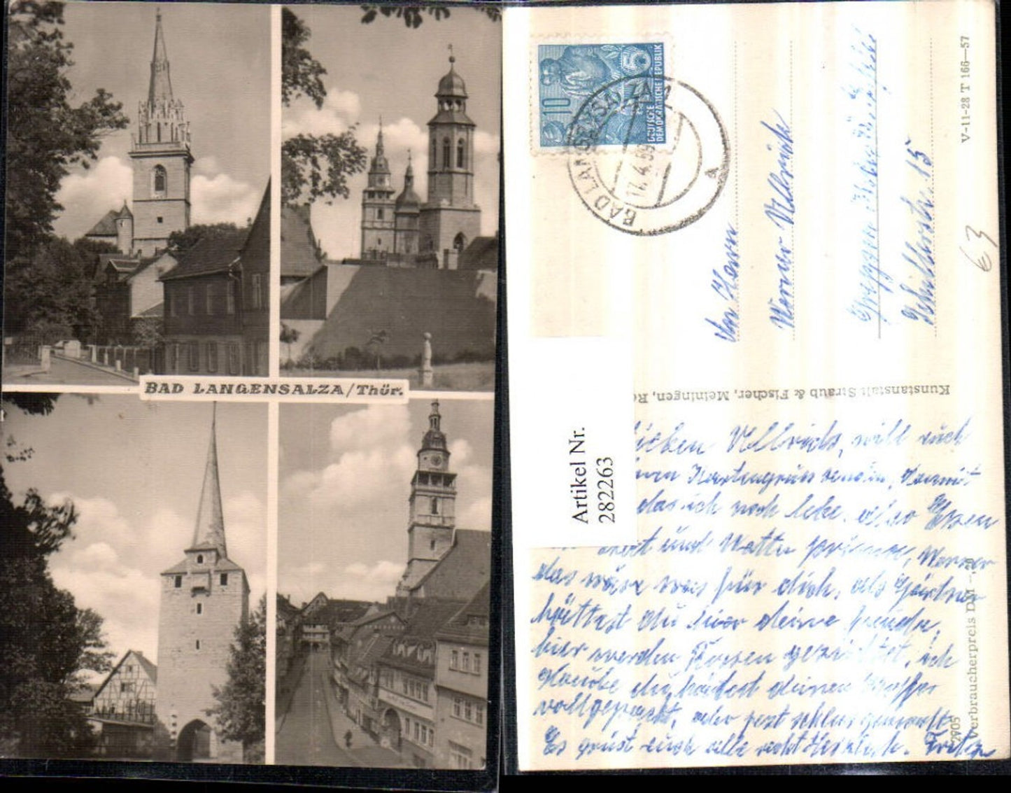 282263,Bad Langensalza Kirche Türme Tor Mehrbildkarte