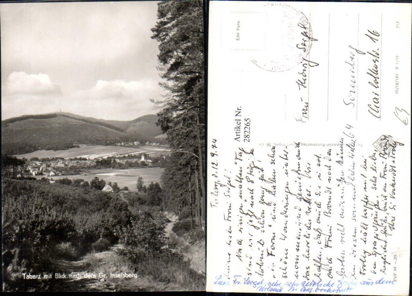 282265,Tabarz Totale m. Blick nach dem Großen Inselsberg