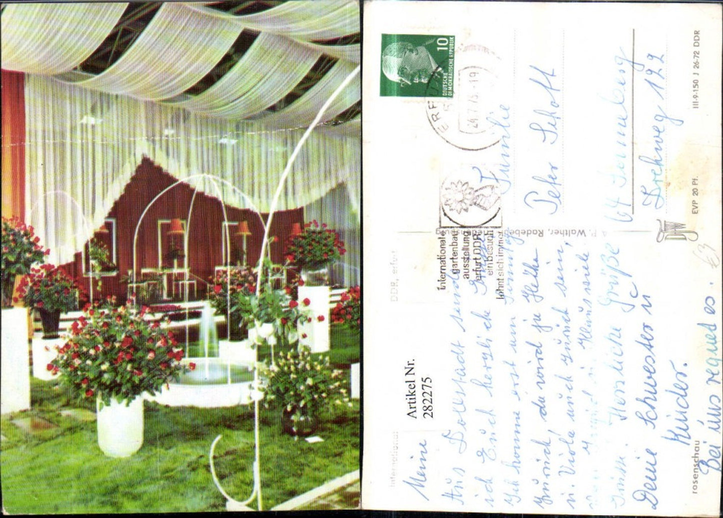 282275,Erfurt Internationale Gartenbauausstellung Rosenschau Springbrunnen