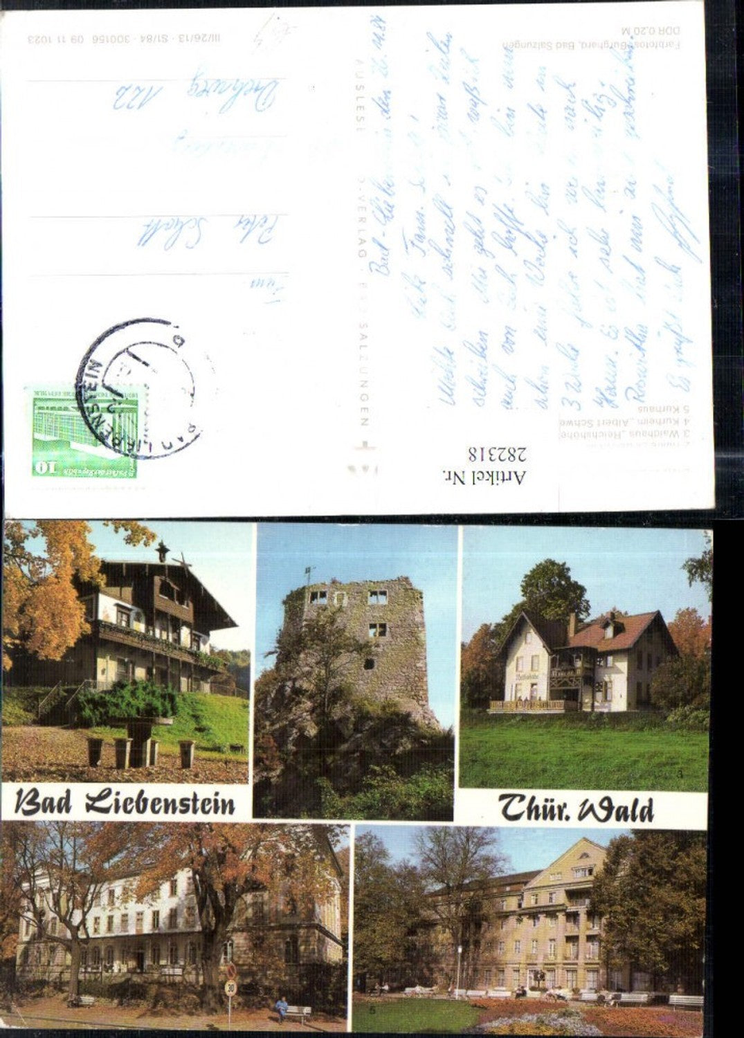 282318,Bad Liebenstein Ruine Waldhaus Kurhaus Kurheim Albert Schweitzer Haus Feodora Mehrbildkarte