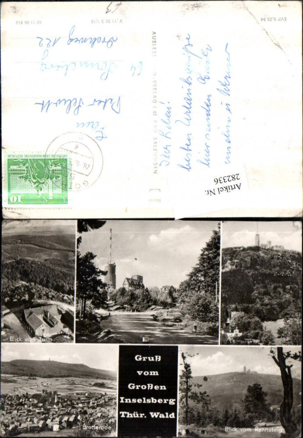 282336,Brotterode Totale Blick vom Rennsteig Großen Inselberg Mehrbildkarte