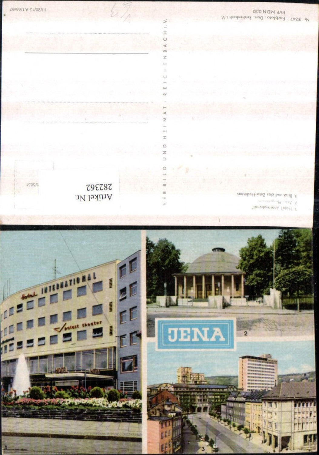 282362,Jena Hotel International Zeiss-Planetarium Hochhaus Mehrbildkarte pub VEB