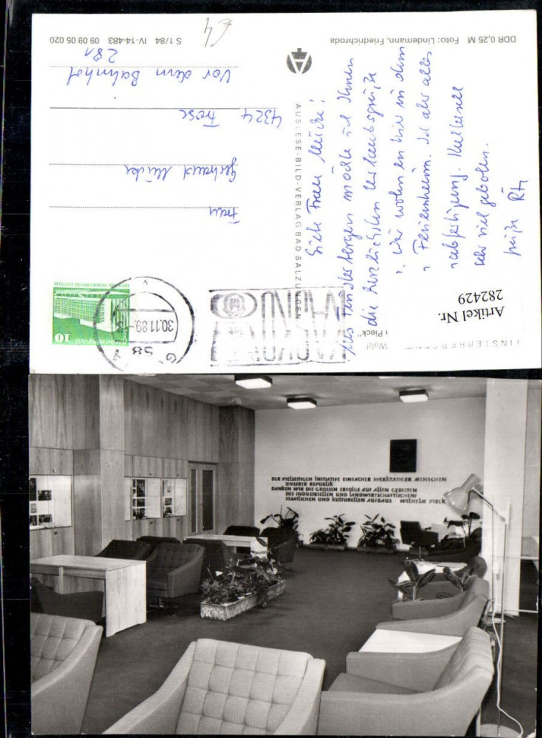282429, Finsterbergen Wilhelm Pieck Recreation Center Club Room Interior View
