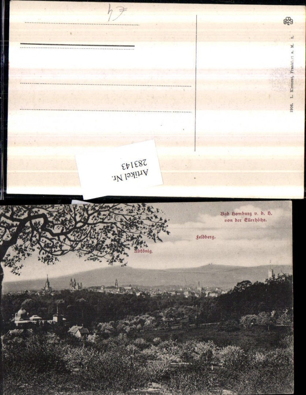 283143,Bad Homburg vor der Höhe Totale von d. Ellerhöhe m. Feldberg u. Altkönig