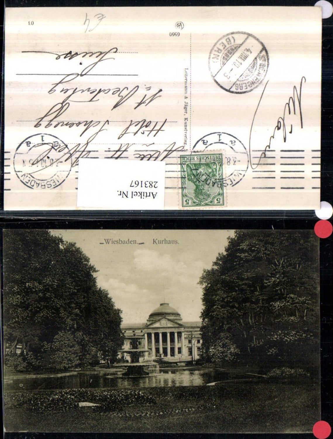 283167,Wiesbaden Kurhaus Gebäude Springbrunnen