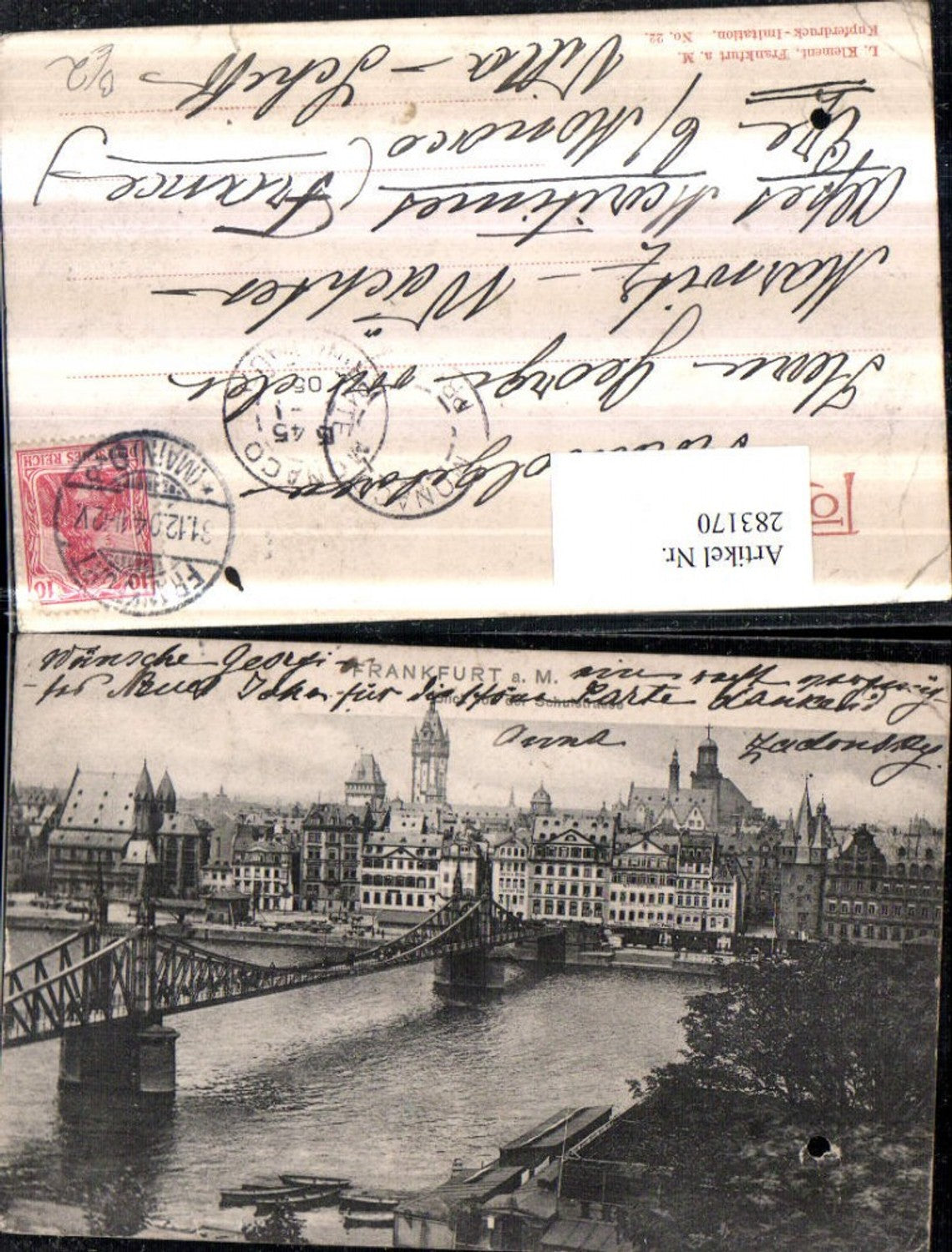 283170,Frankfurt am Main Teilansicht Brücke Blick von d. Schulstraße