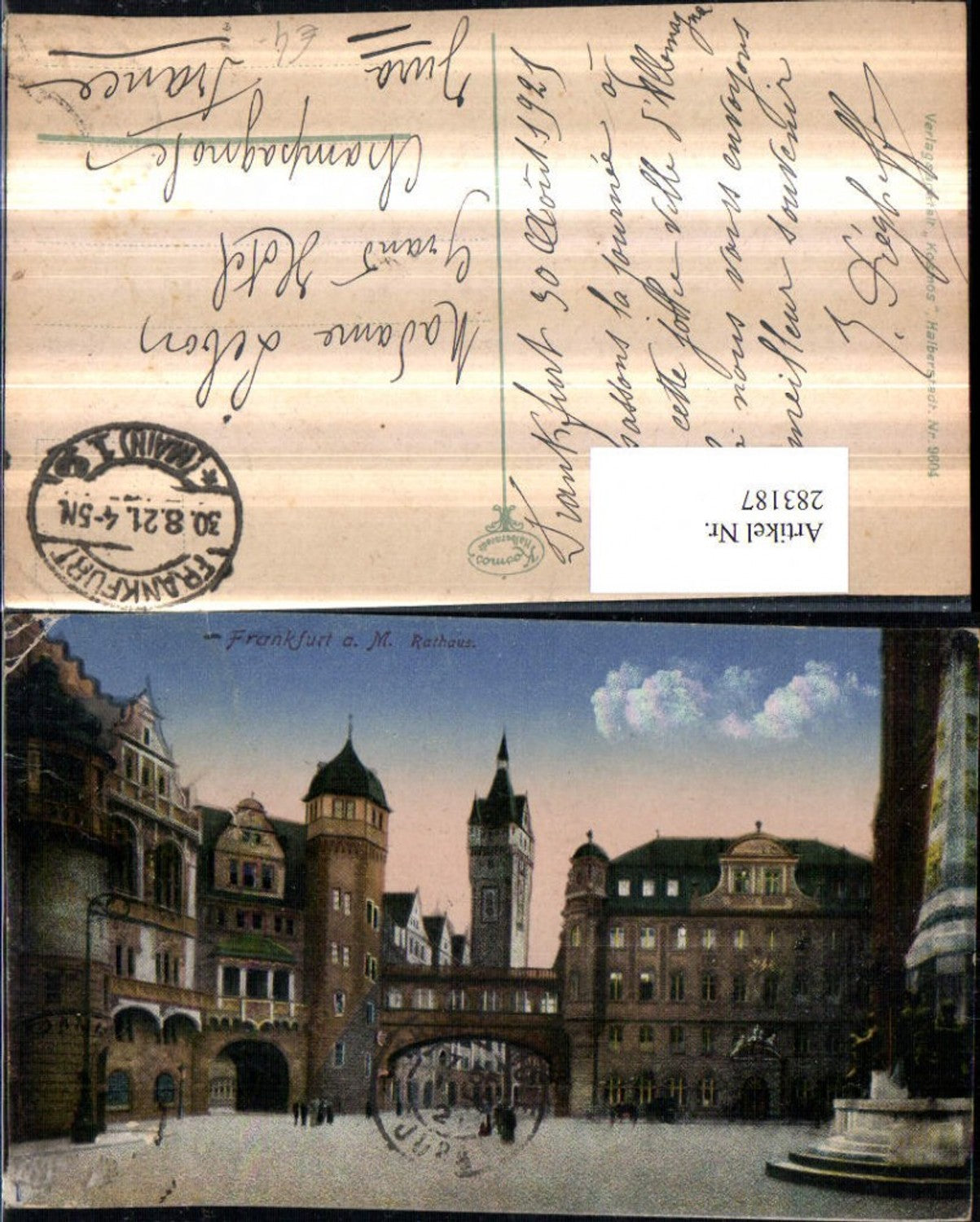 283187,Frankfurt am Main Rathaus Straßenansicht Brücke