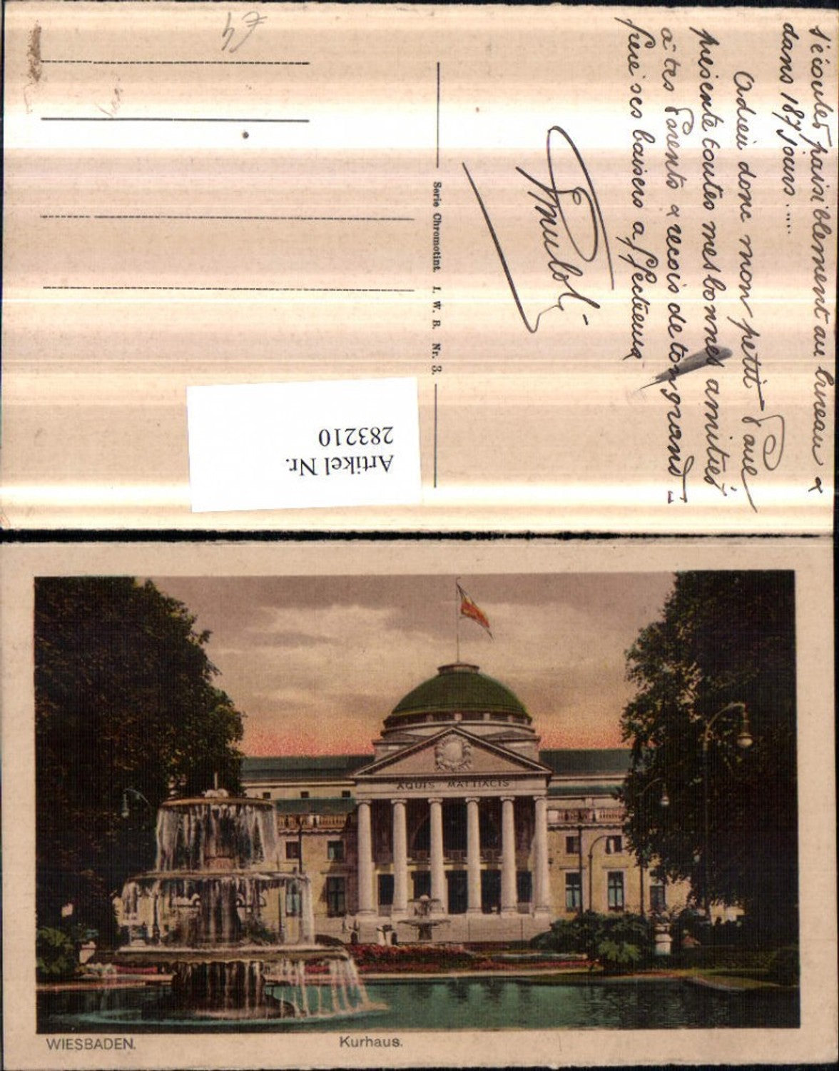 283210,Wiesbaden Kurhaus Gebäude Springbrunnen