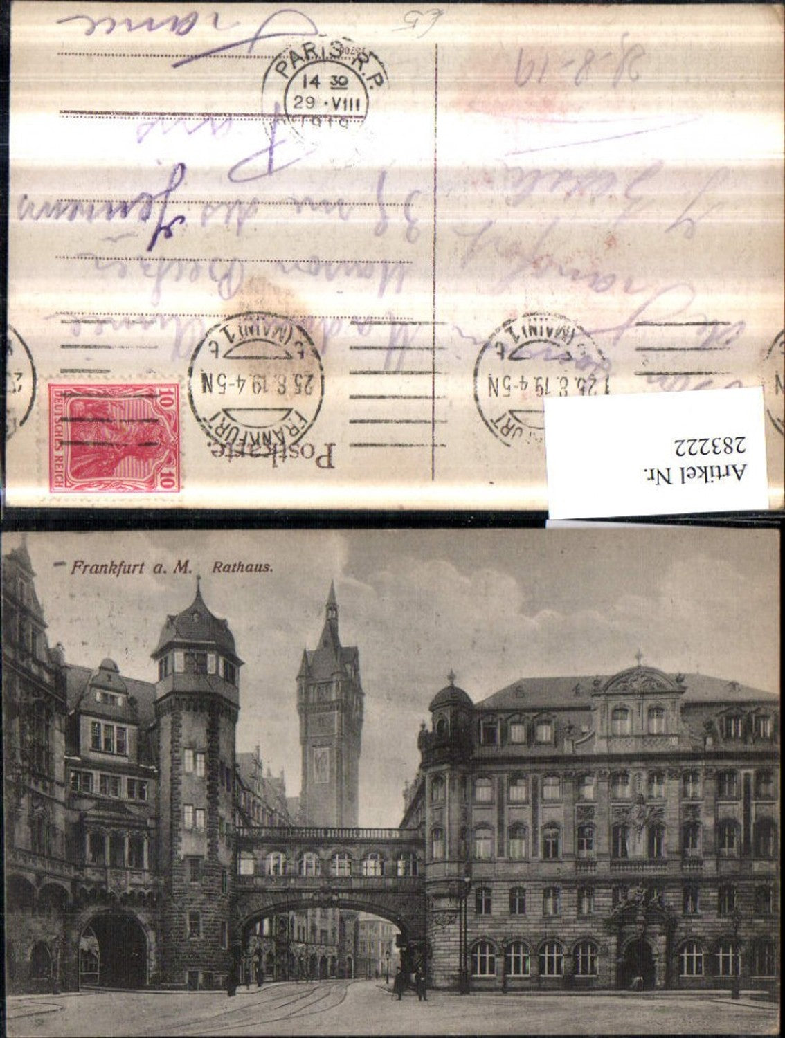 283222,Frankfurt am Main Rathaus Straßenansicht Brücke