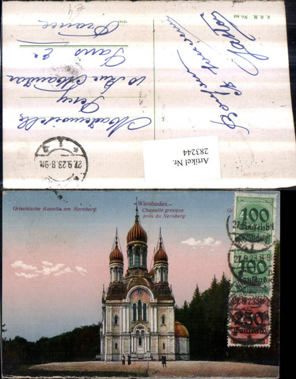 283244,Wiesbaden Griechische Kapelle Kirche am Neroberg