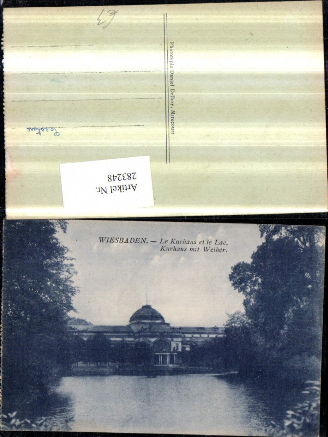 283248,Wiesbaden Kurhaus Gebäude mit Weiher