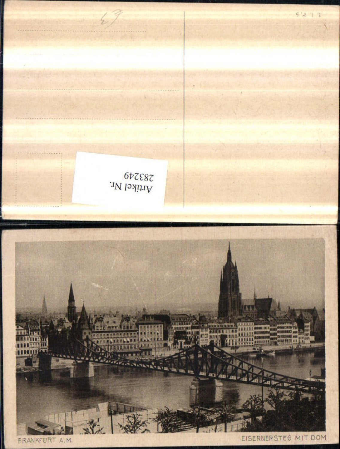 283249,Frankfurt am Main Teilansicht Eiserner Steg Brücke m. Dom Kirche