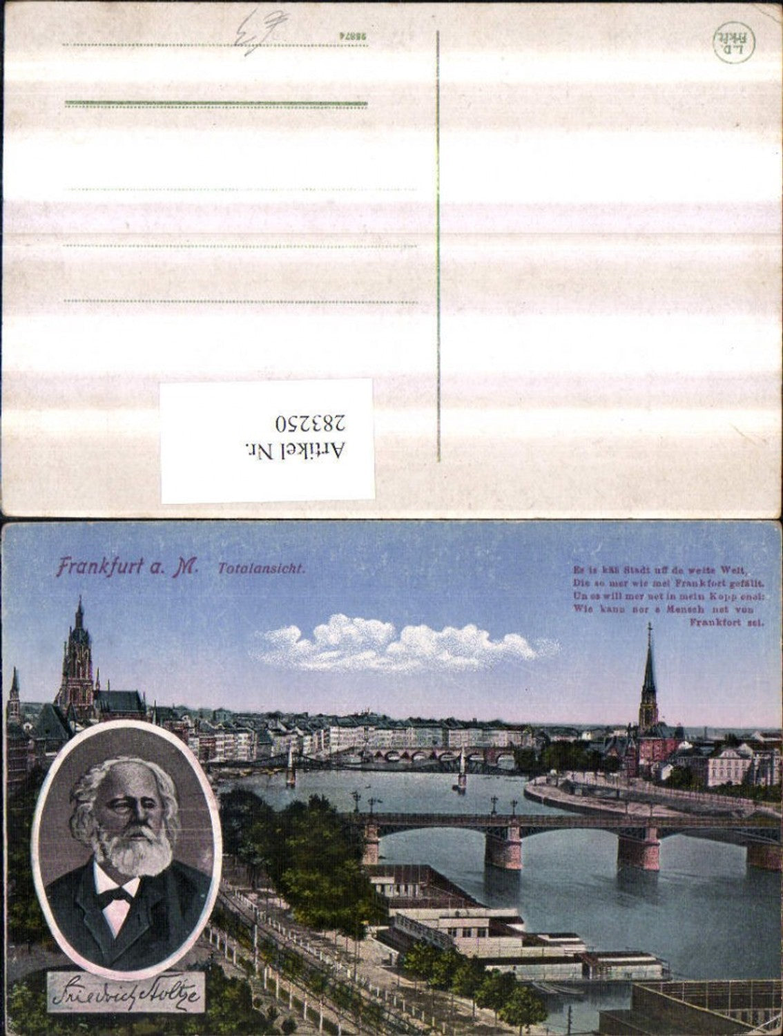 283250,Frankfurt am Main Totale Brücken Friedrich Stoltze Portrait