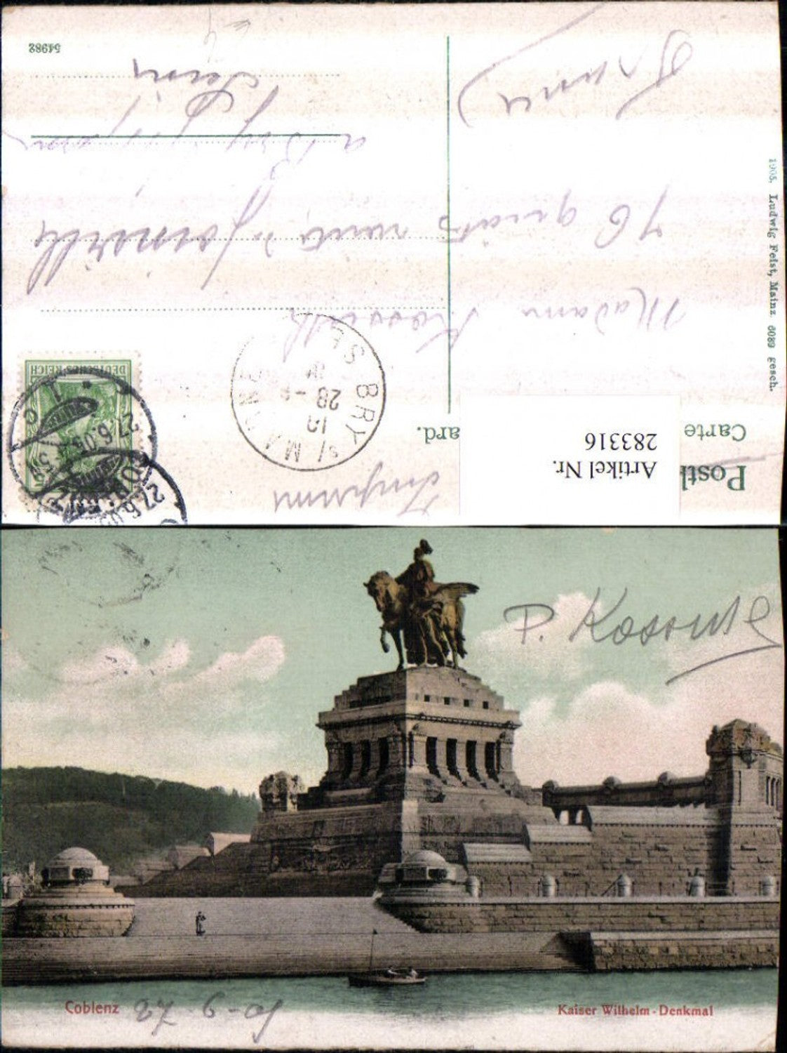 283316,Koblenz Kaiser Wilhelm-Denkmal am Deutschen Eck