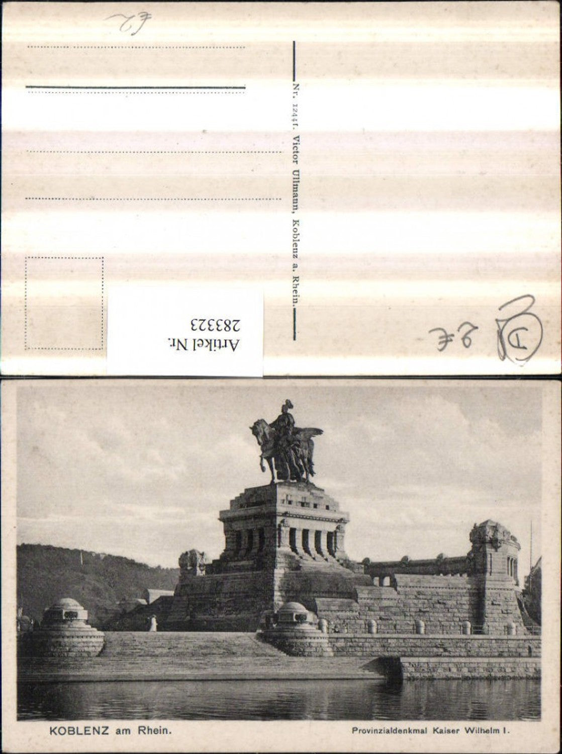 283323,Koblenz am Rhein Provinzialdenkmal Kaiser Wilhelm 1 am Deutschen Eck