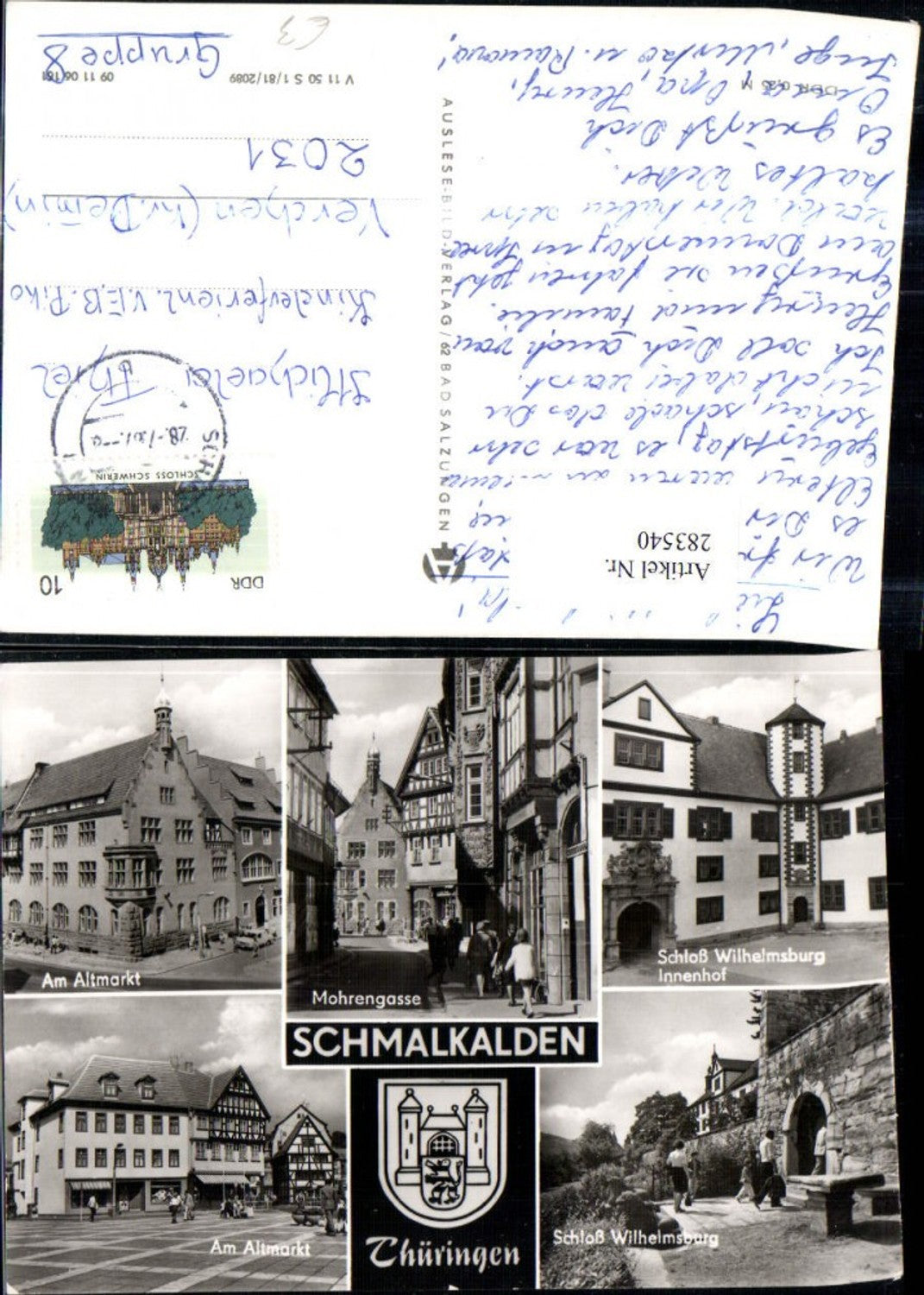 283540,Schmalkalden Altmarkt Schloss Wilhelmsburg Mehrbildkarte