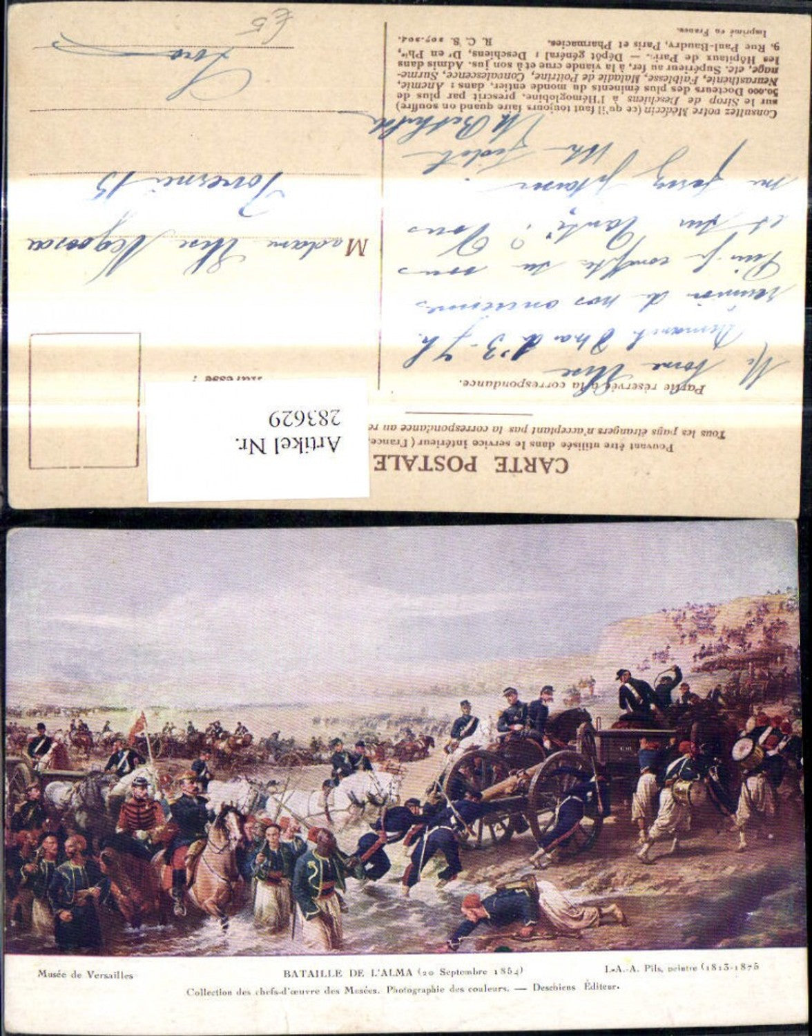 283629,Künstler Ak I. A. A. Pils Bataille de L Alma 1854 Schlacht Geschütz Soldaten