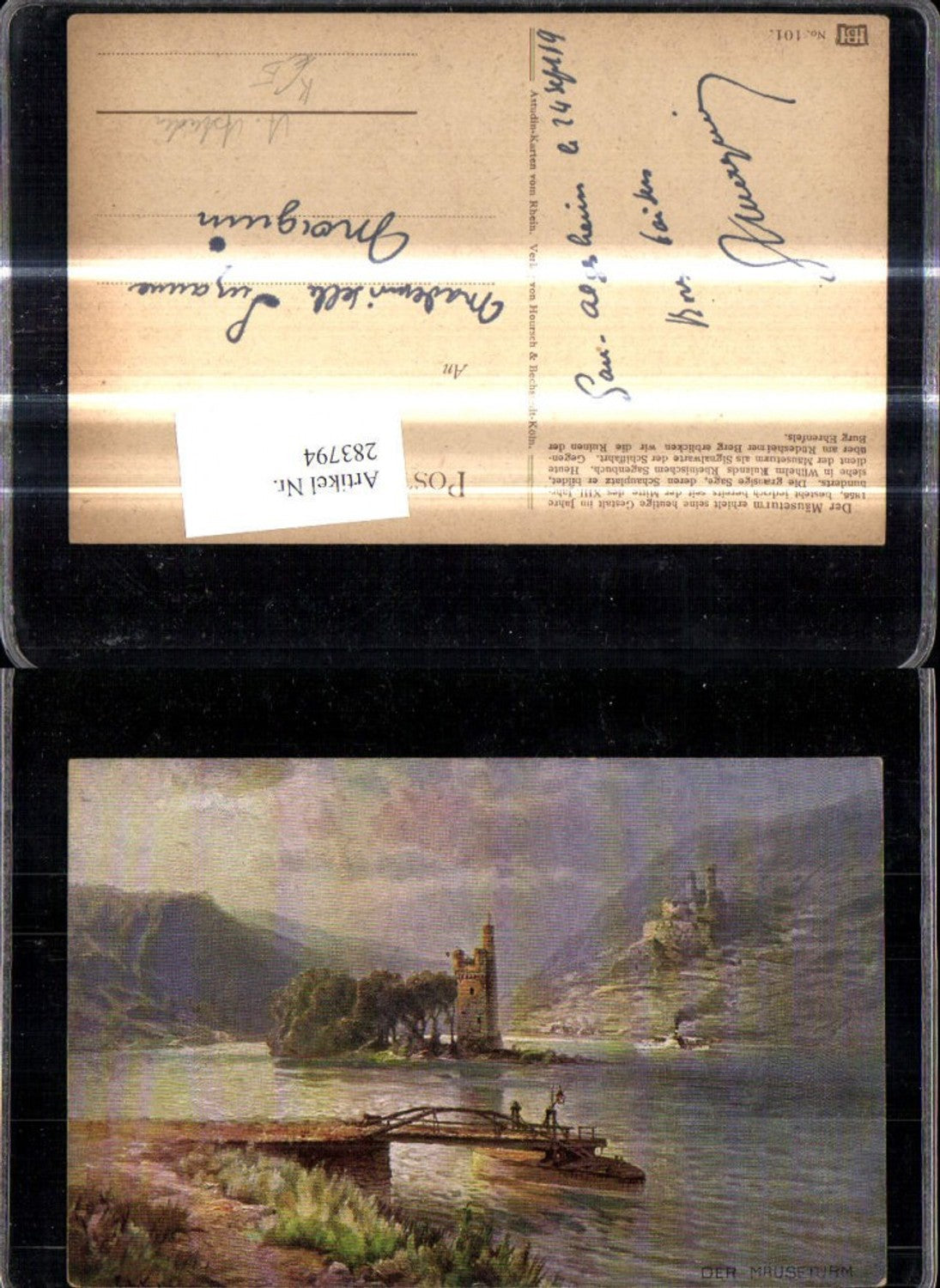 283794,Künstler Ak N. Astudin Der Mäuseturm Burg Ehrenfels