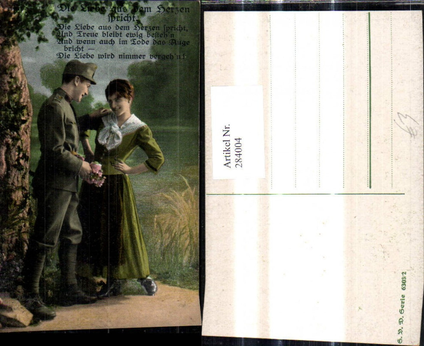284004,Liebe Paar Soldat unter Baum Spruch Text