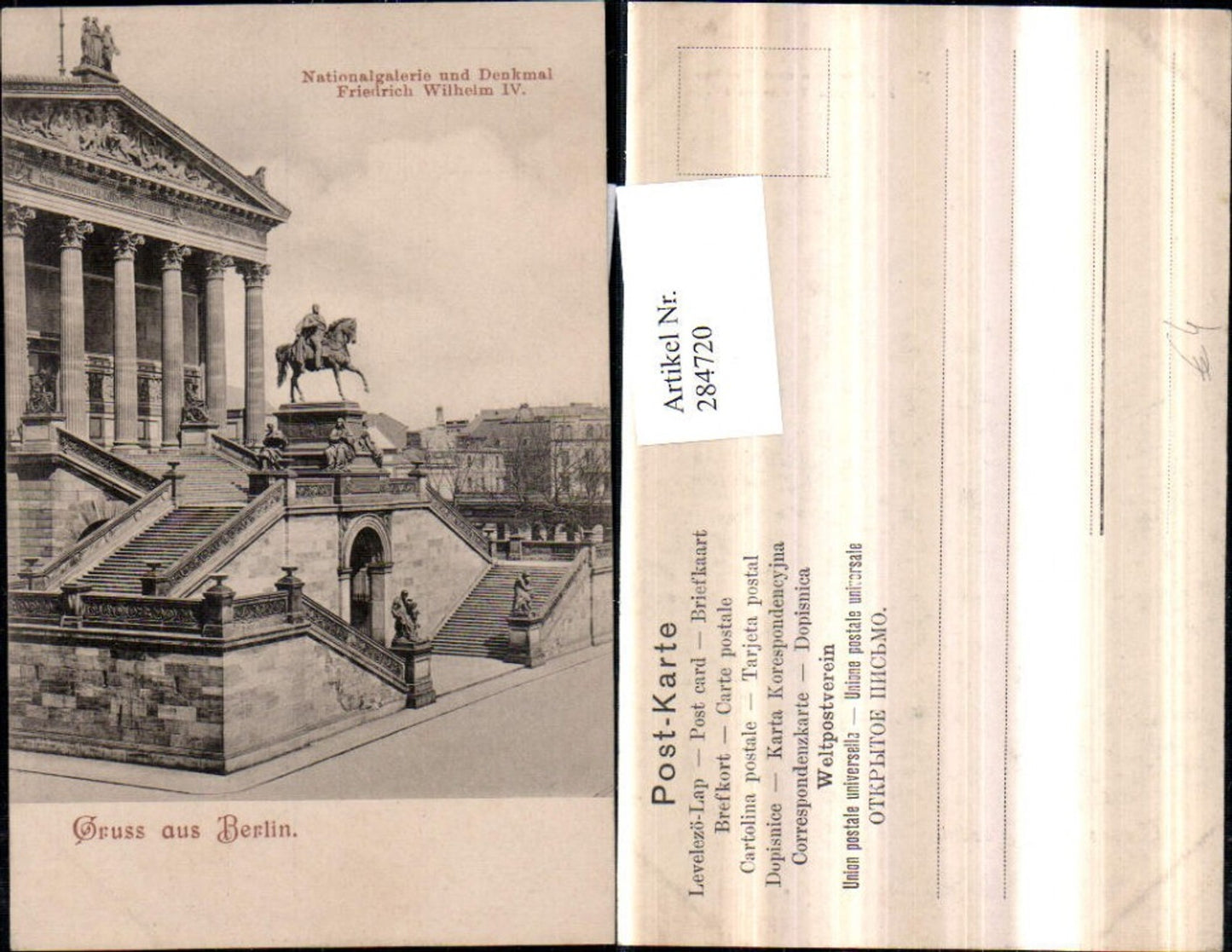 284720,Berlin Nationalgalerie u. Denkmal Friedrich Wilhelm 4