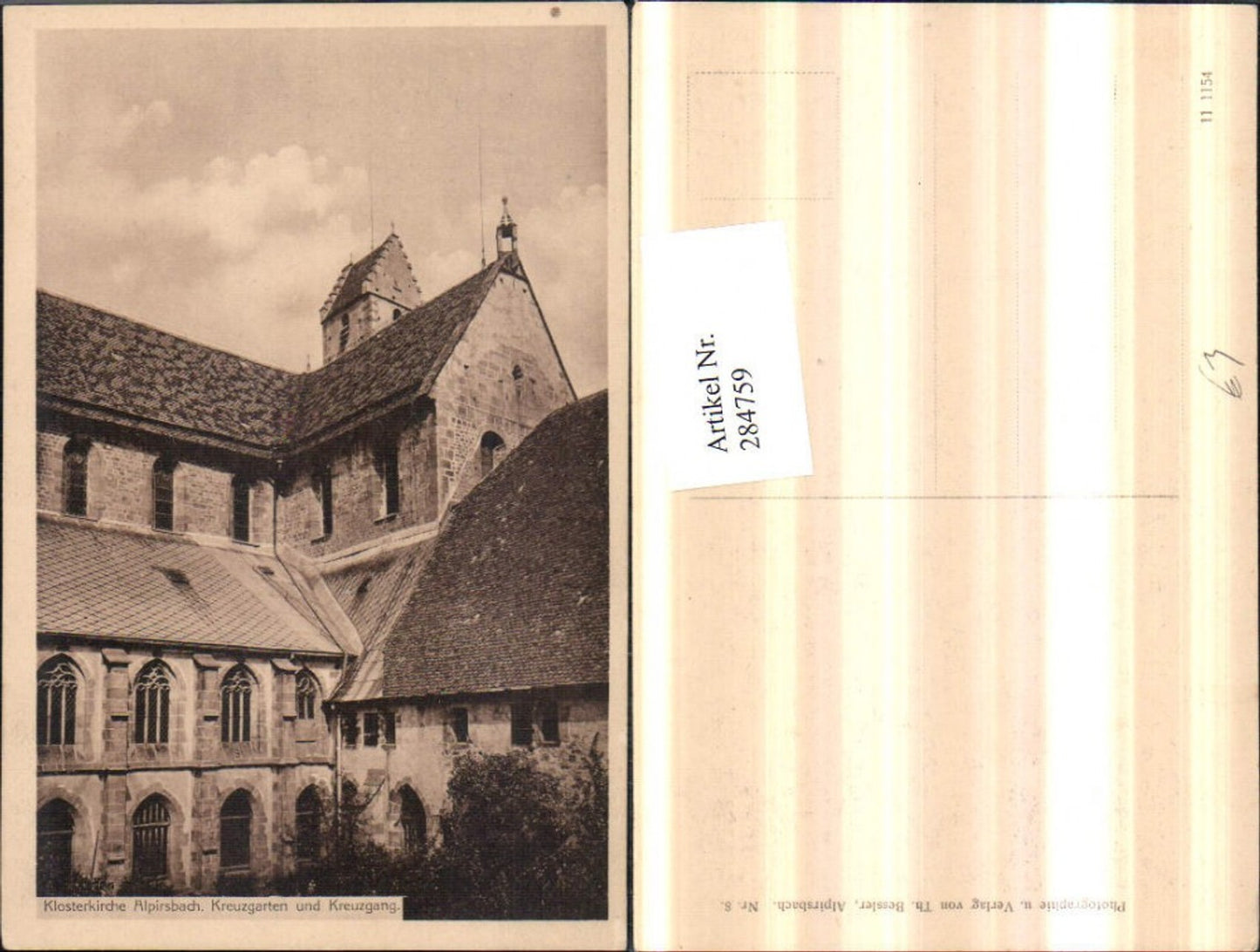 284759,Klosterkirche Alpirsbach Kreuzgarten u. Kreuzgang
