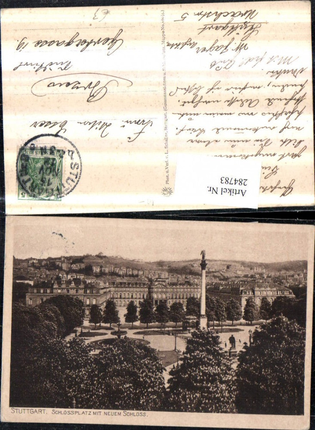 284783, Stuttgart Schlossplatz with castle column