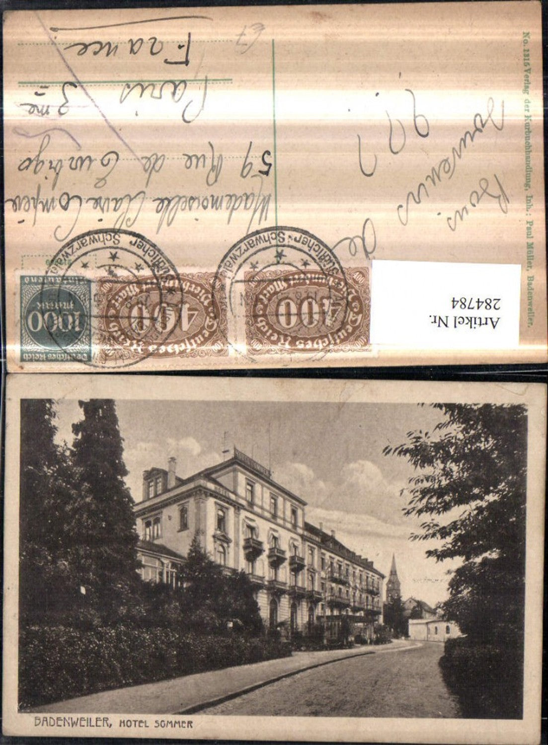 284784,Badenweiler Hotel Sommer Straßenansicht