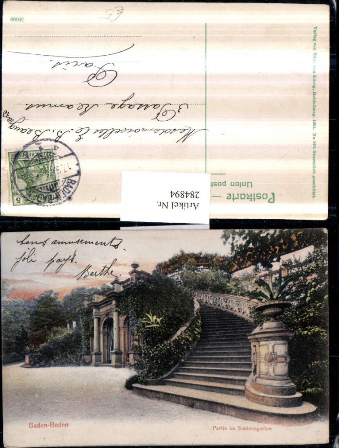 284894,Baden-Baden Partie im Schlossgarten Stiege