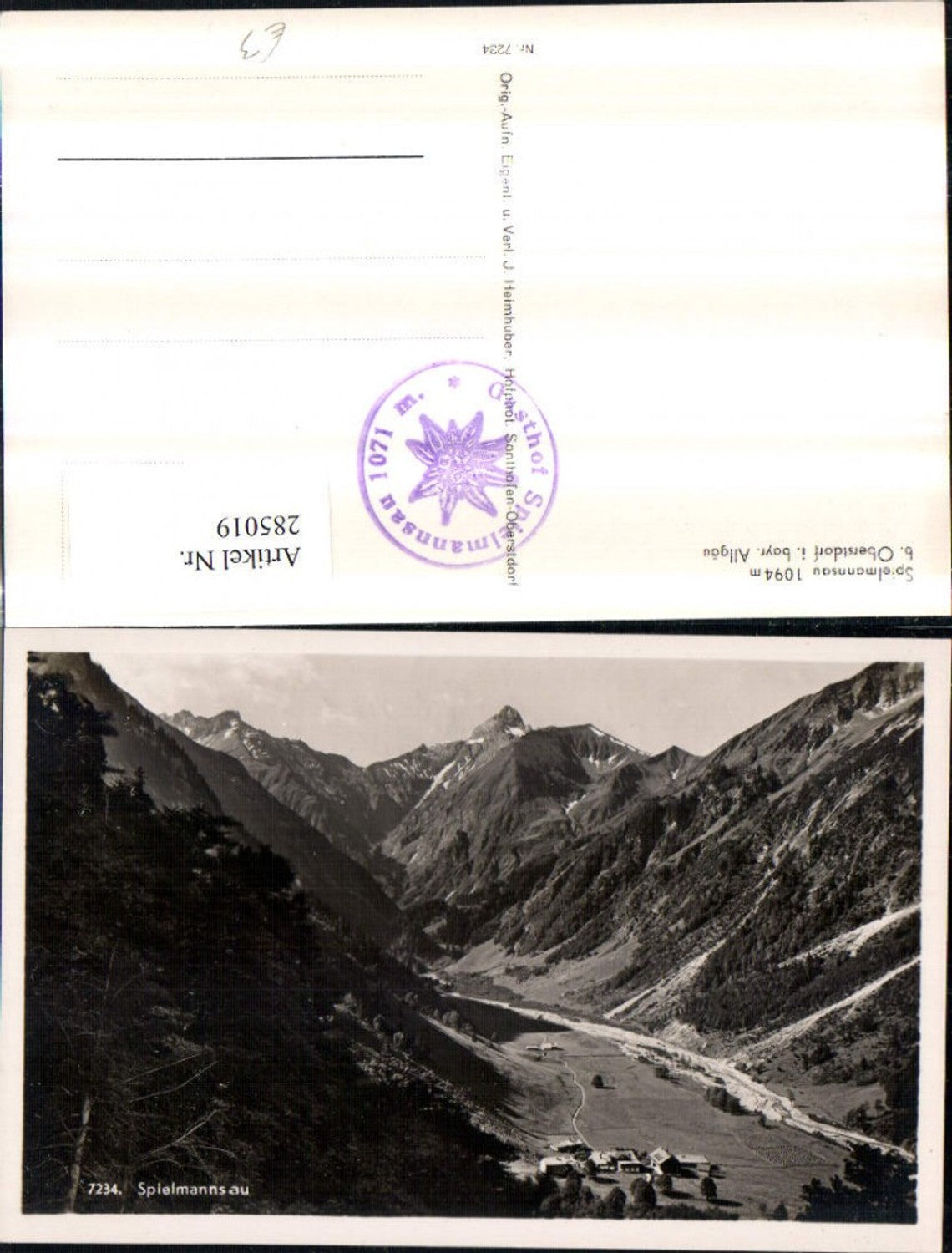 285019,Spielmannsau Totale b. Oberstdorf im Allgäu Bergkulisse