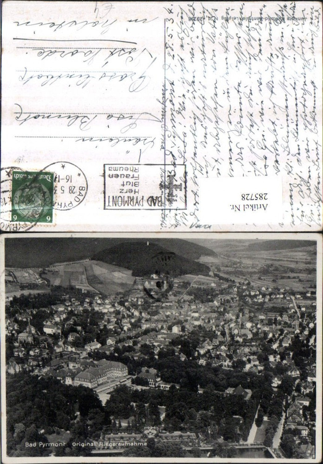 285728,Bad Pyrmont Totale Fliegeraufnahme