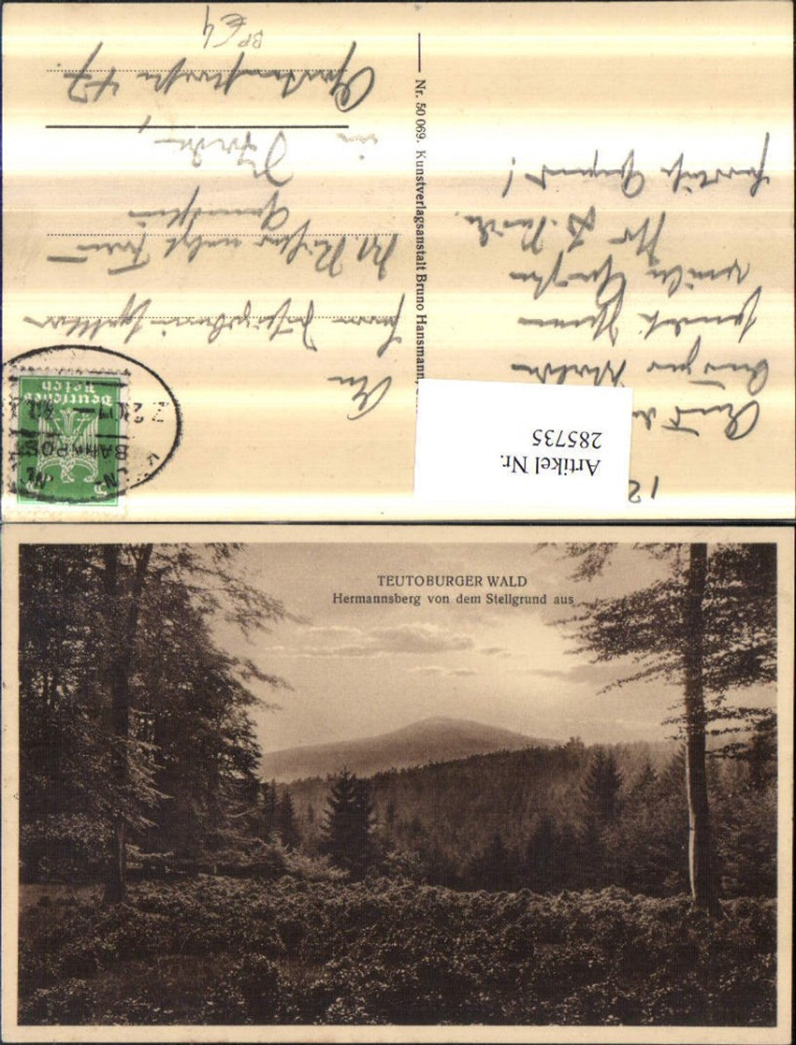 285735,Teutoburger Wald Hermannsberg von dem Stellgrund aus Bahnpost Zug 201
