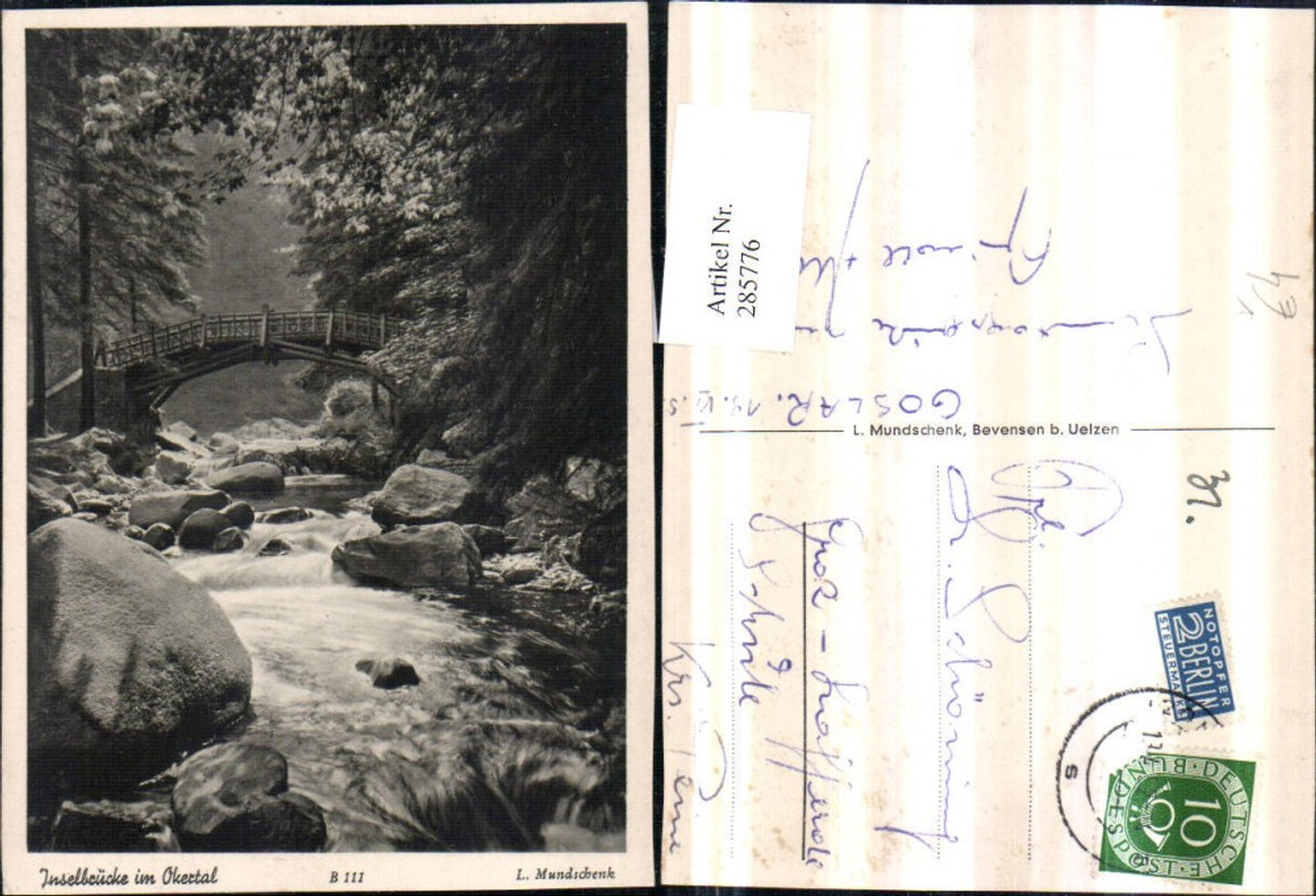 285776,Inselbrücke Brücke im Okertal Wasserfall pub L. Mundschenk