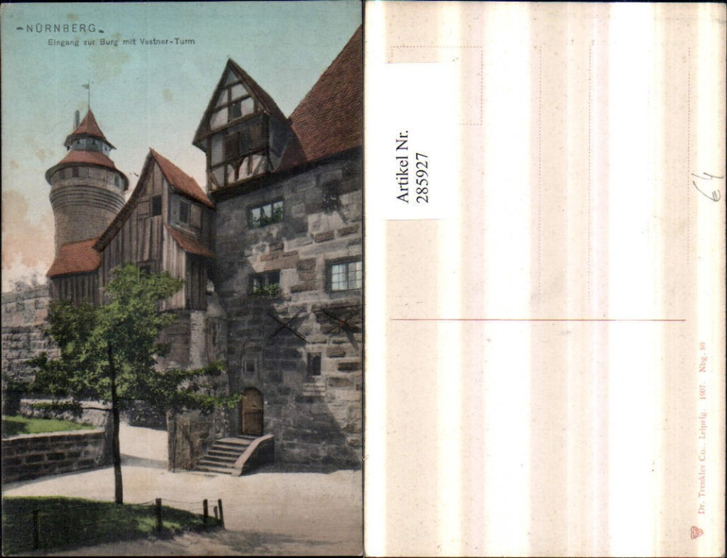 285927,Nürnberg Eingang zur Burg m. Vestner-Turm pub Trenkler & Co 89