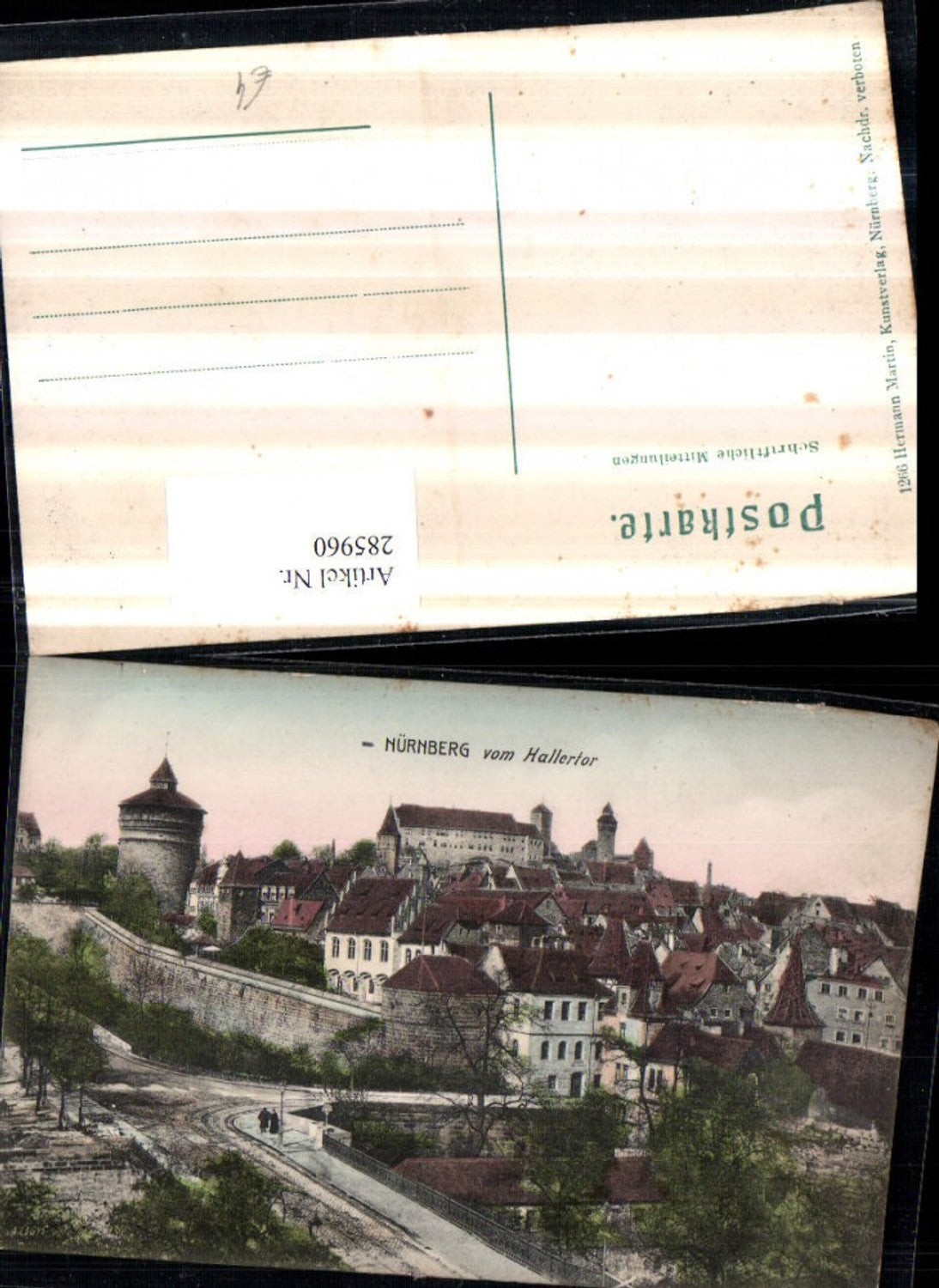 285960,Nürnberg Totale vom Hallertor Turm Burg