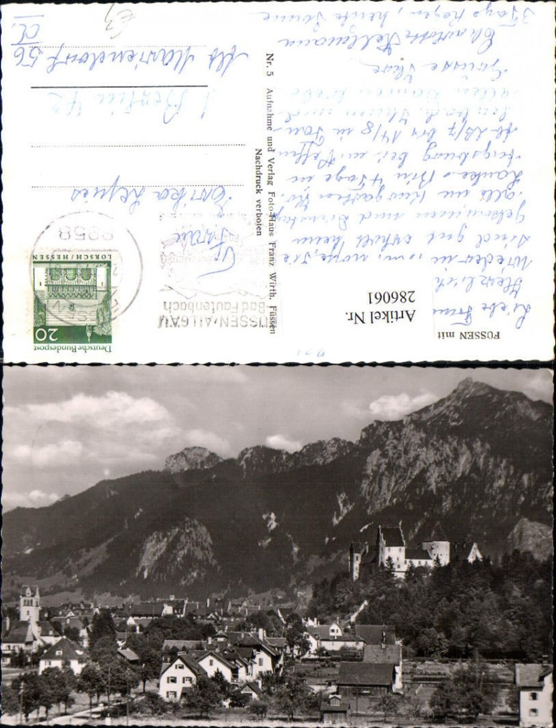 286061,Füssen Totale m. Schloss u. Tegelberg Bergkulisse