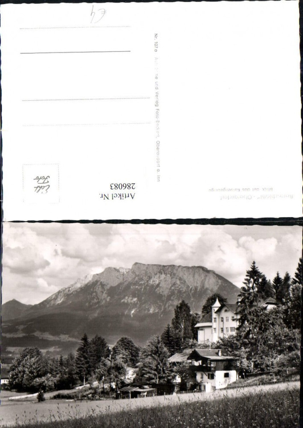 286083,Bergschlössl Oberaudorf Blick auf d. Kaisergebirge Bergkulisse