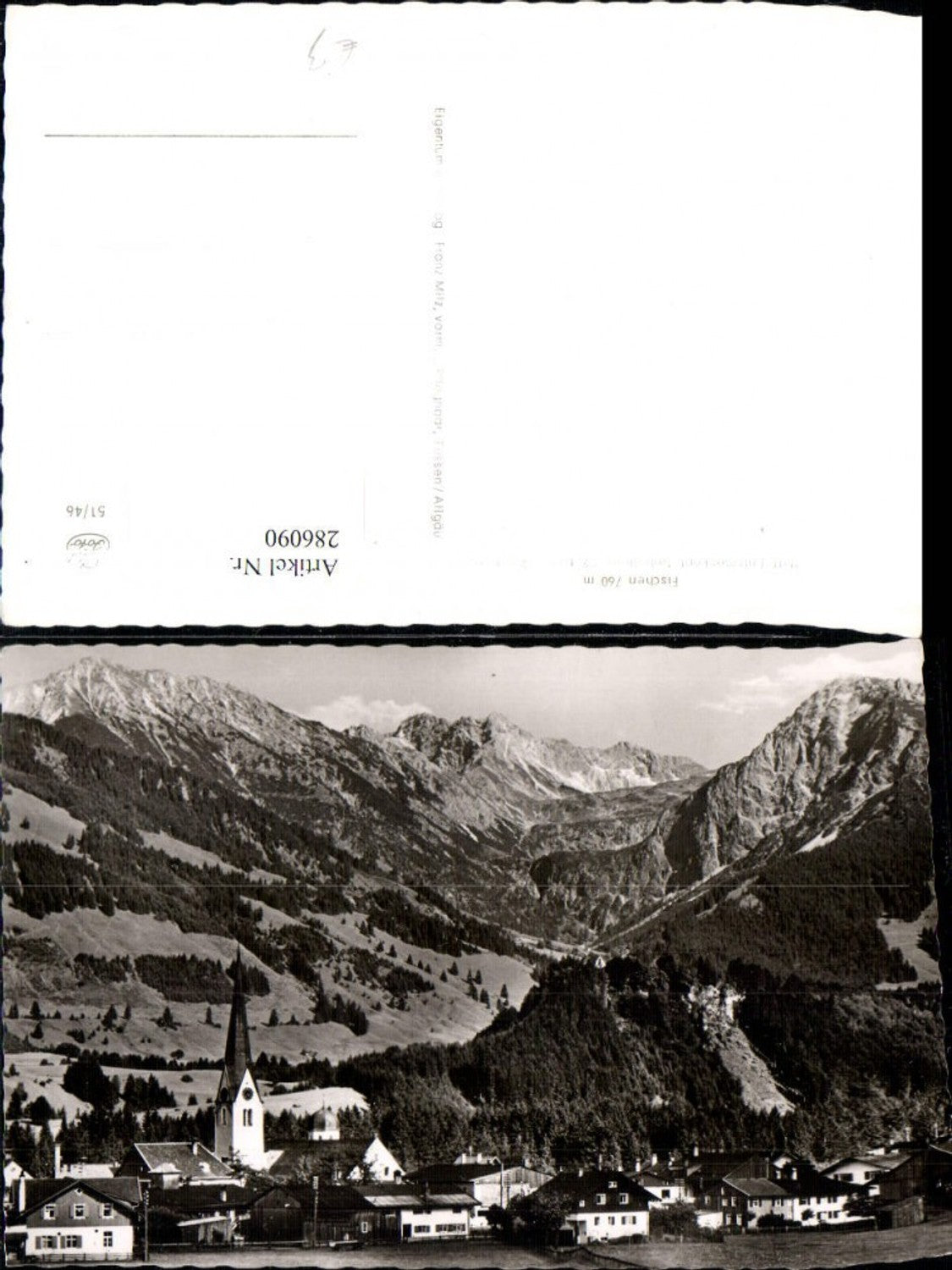 286090,Fischen Teilansicht m. Entschenkopf Nebelhornu. Rubihorn Bergkulisse