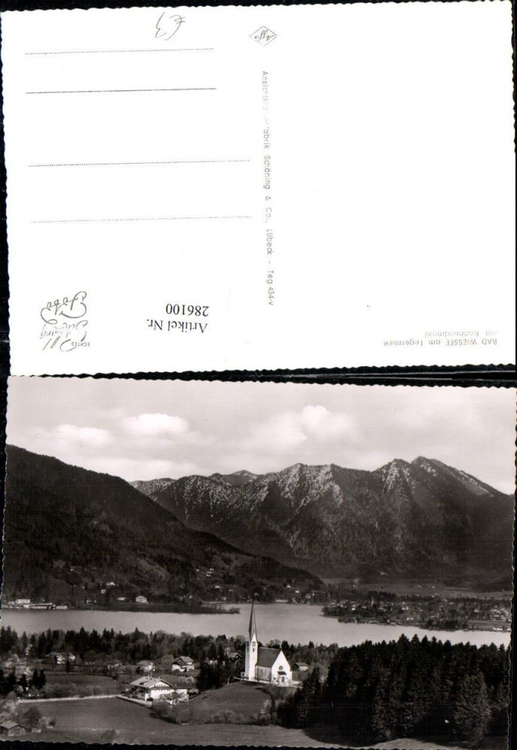 286100,Bad Wiessee am Tegernsee Kirche m. Bodenschneid Bergkulisse